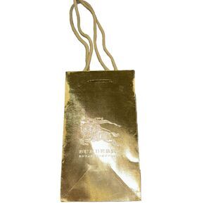 100% Authentic Burberry Prorsum Luxurious Gold Shopping Bag 4 3/4” X 8 1/4”